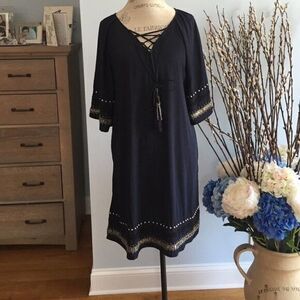 BEADED NAVY DRESS SIZE Small